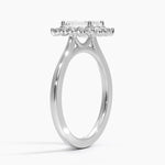 Sunburst Halo Diamond Ring (1/4 ct. tw.) Platinum Emerald Engagement Ring