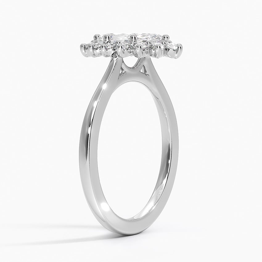 Sunburst Halo Diamond Ring (1/4 ct. tw.) Platinum Marquise Engagement Ring