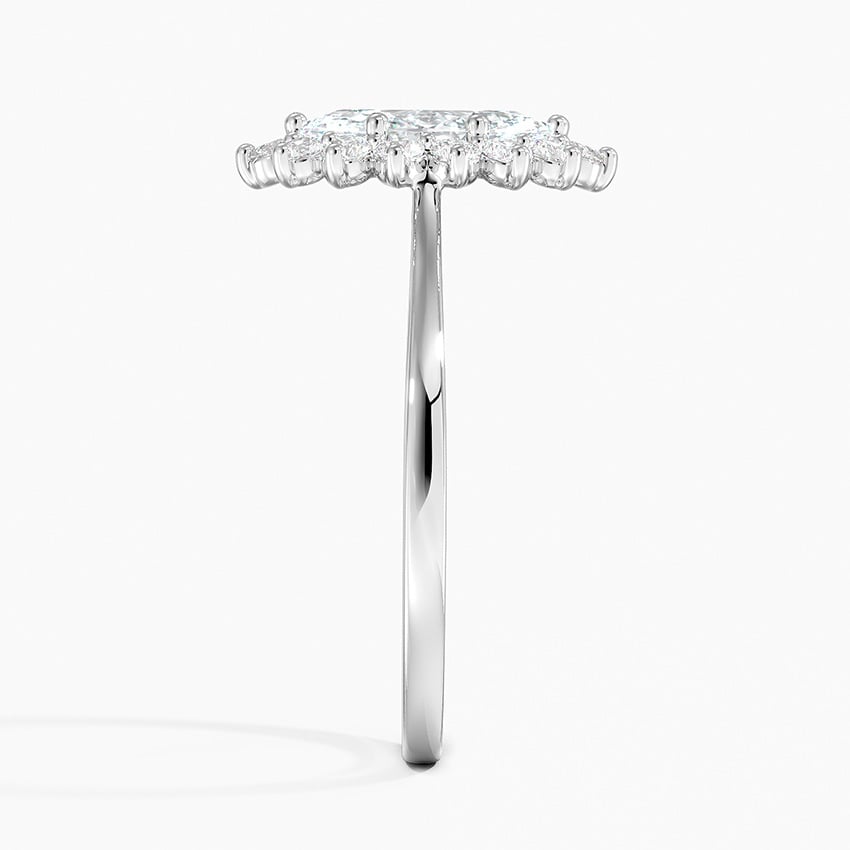 Sunburst Halo Diamond Ring (1/4 ct. tw.) Platinum Marquise Engagement Ring