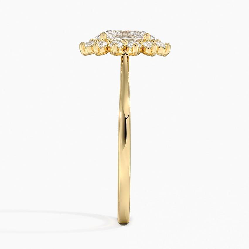 Sunburst Halo Diamond Ring (1/4 ct. tw.) Yellow Gold 18k Oval Engagement Ring