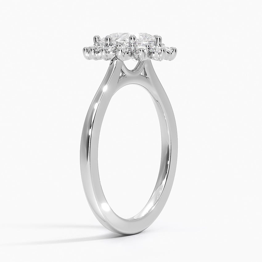 Sunburst Halo Diamond Ring (1/4 ct. tw.) Platinum Pear Engagement Ring
