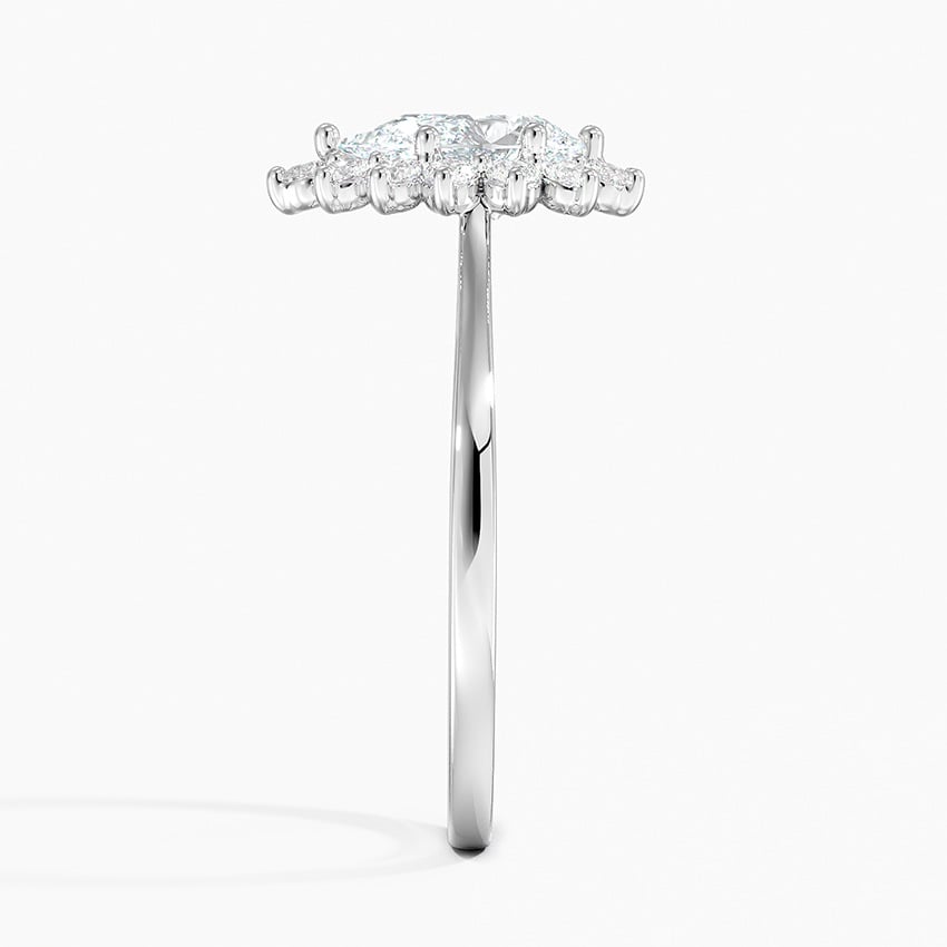 Sunburst Halo Diamond Ring (1/4 ct. tw.) Platinum Pear Engagement Ring