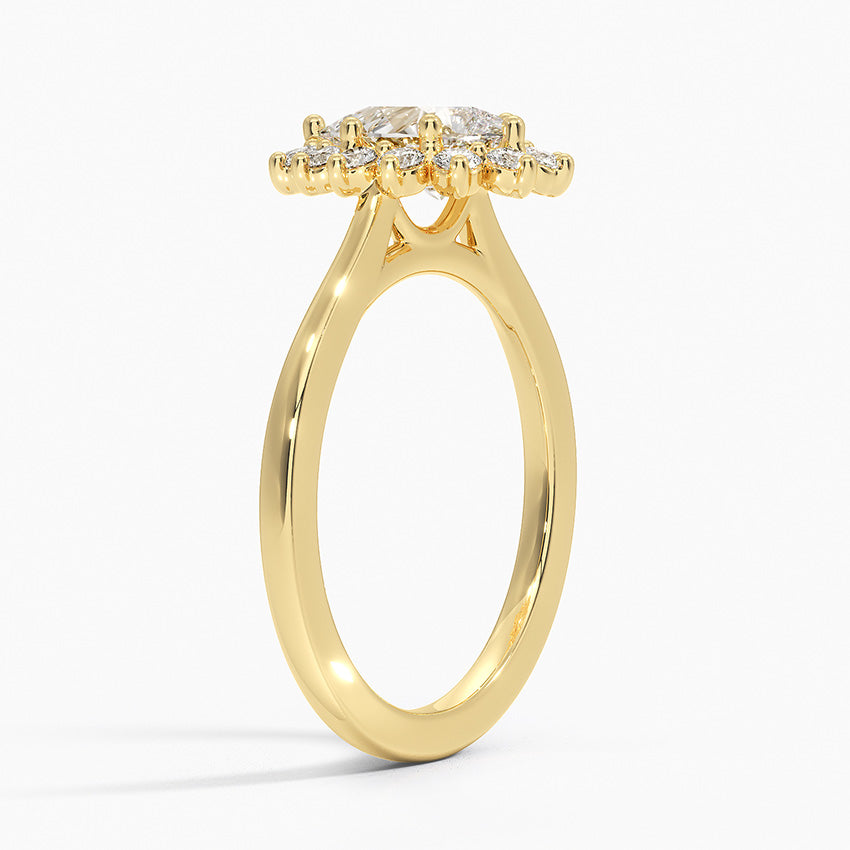 Sunburst Halo Diamond Ring (1/4 ct. tw.) Yellow Gold 18k Pear Engagement Ring