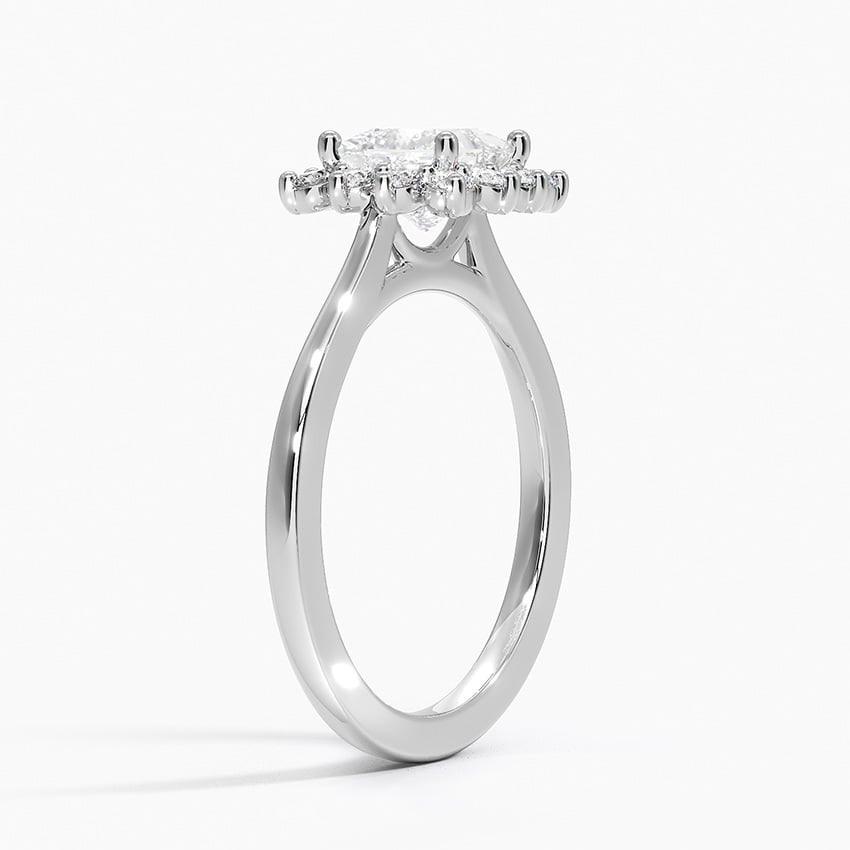 Sunburst Halo Diamond Ring (1/4 ct. tw.) Platinum Princess Engagement Ring