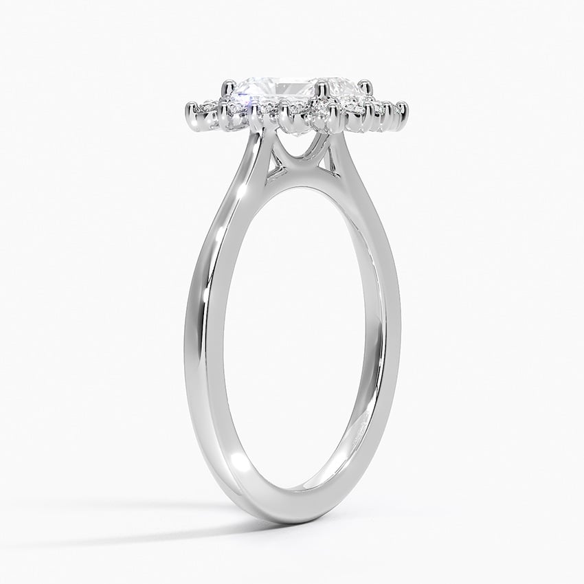 Sunburst Halo Diamond Ring (1/4 ct. tw.) Platinum Radiant Engagement Ring
