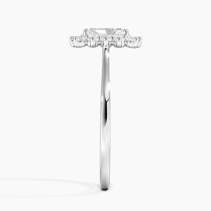 Sunburst Halo Diamond Ring (1/4 ct. tw.) Platinum Radiant Engagement Ring