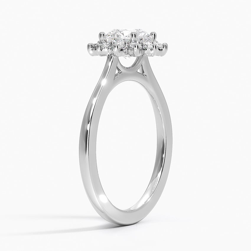Sunburst Halo Diamond Ring (1/4 ct. tw.) Platinum Round Engagement Ring
