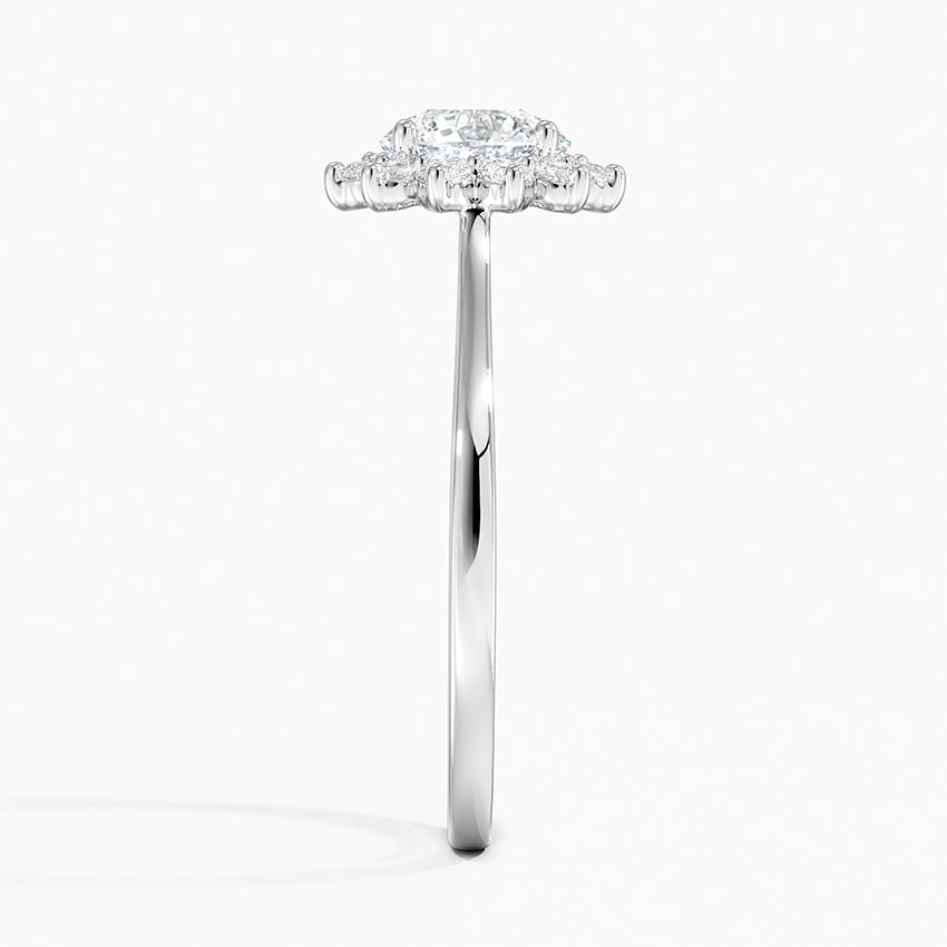 Sunburst Halo Diamond Ring (1/4 ct. tw.) Platinum Round Engagement Ring