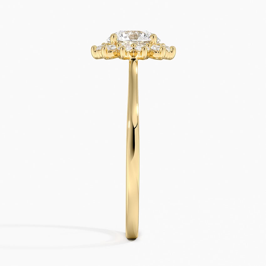 Sunburst Halo Diamond Ring (1/4 ct. tw.) Yellow Gold 18k Round Engagement Ring