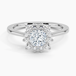 Sunburst Halo Diamond Ring (1/4 ct. tw.) Platinum Cushion Engagement Ring