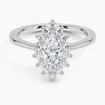 Sunburst Halo Diamond Ring (1/4 ct. tw.) Platinum Marquise Engagement Ring