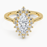 Sunburst Halo Diamond Ring (1/4 ct. tw.) Yellow Gold 18k Marquise Engagement Ring