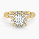 Sunburst Halo Diamond Ring (1/4 ct. tw.) Yellow Gold 18k Princess Engagement Ring