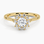 Sunburst Halo Diamond Ring (1/4 ct. tw.) Yellow Gold 18k Round Engagement Ring