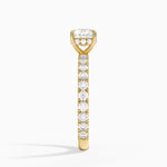 Perfect Fit French Pavé Diamond Ring Yellow Gold 18k Cushion Engagement Ring