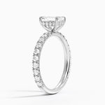 Perfect Fit French Pavé Diamond Ring Platinum Emerald Engagement Ring