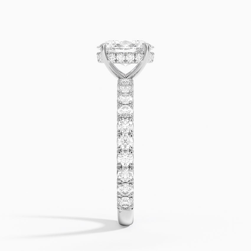 Perfect Fit French Pavé Diamond Ring Platinum Oval Engagement Ring