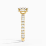 Perfect Fit French Pavé Diamond Ring Yellow Gold 18k Oval Engagement Ring