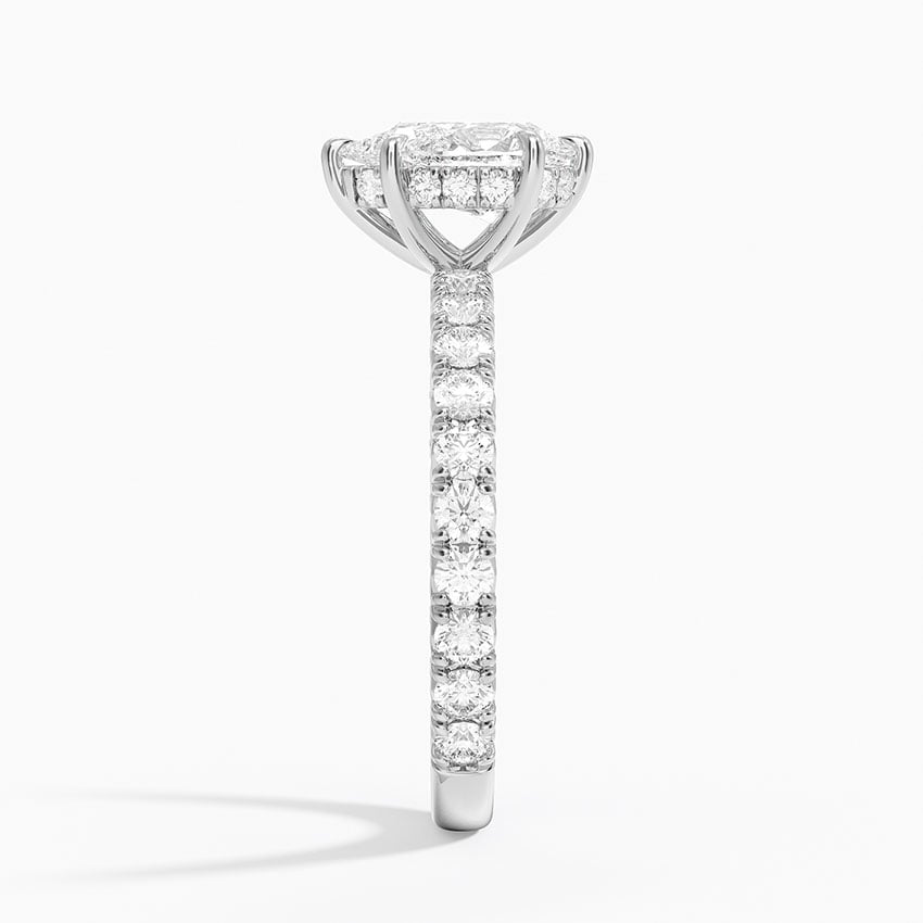 Perfect Fit French Pavé Diamond Ring Platinum Pear Engagement Ring