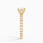 Perfect Fit French Pavé Diamond Ring Yellow Gold 18k Princess Engagement Ring