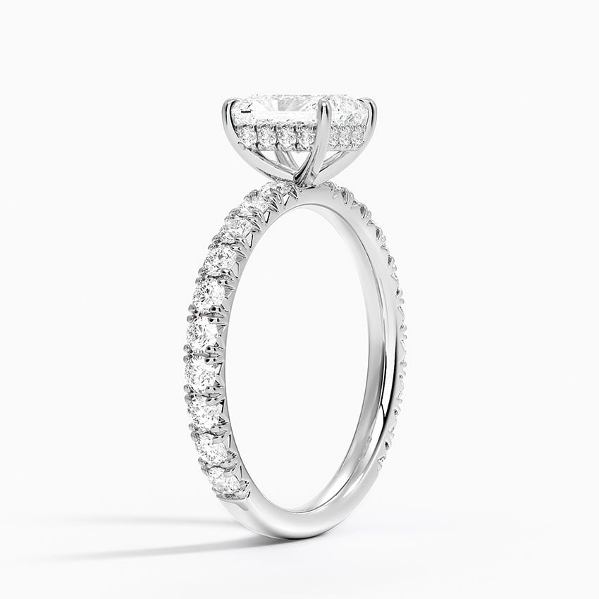 Perfect Fit French Pavé Diamond Ring Platinum Radiant Engagement Ring