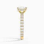 Perfect Fit French Pavé Diamond Ring Yellow Gold 18k Radiant Engagement Ring