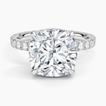 Perfect Fit French Pavé Diamond Ring Platinum Cushion Engagement Ring