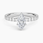 Perfect Fit French Pavé Diamond Ring Platinum Marquise Engagement Ring