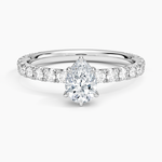 Perfect Fit French Pavé Diamond Ring Platinum Pear Engagement Ring