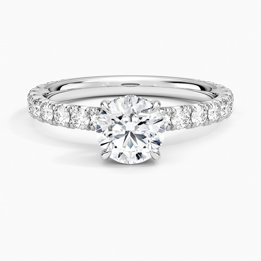 Perfect Fit French Pavé Diamond Ring Platinum Round Engagement Ring