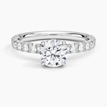 Perfect Fit French Pavé Diamond Ring Platinum Round Engagement Ring