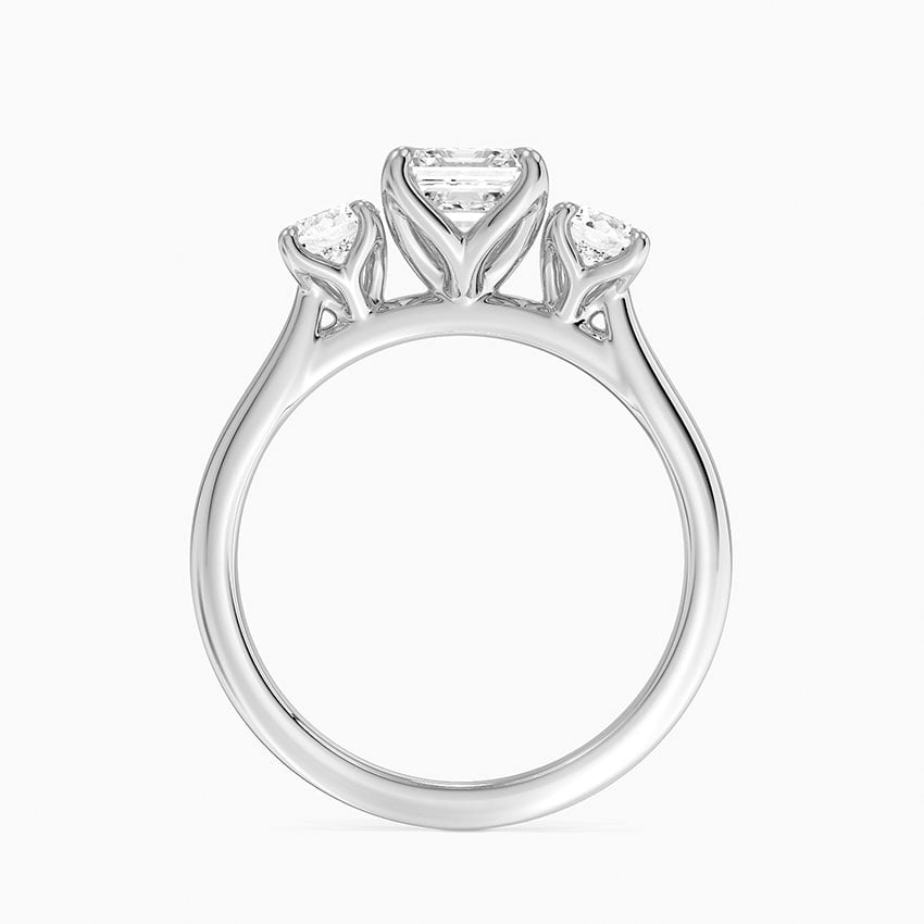 Elodie Perfect Fit Three Stone Diamond Ring (1/2 ct. tw.) Platinum Asscher Engagement Ring