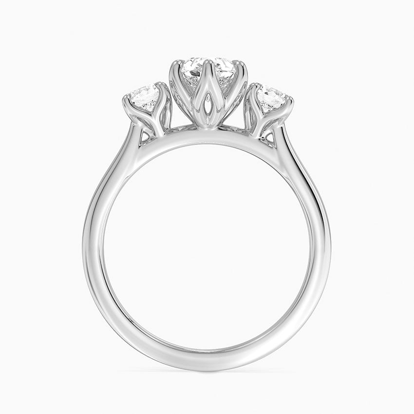 Elodie Perfect Fit Three Stone Diamond Ring (1/2 ct. tw.) Platinum Pear Engagement Ring