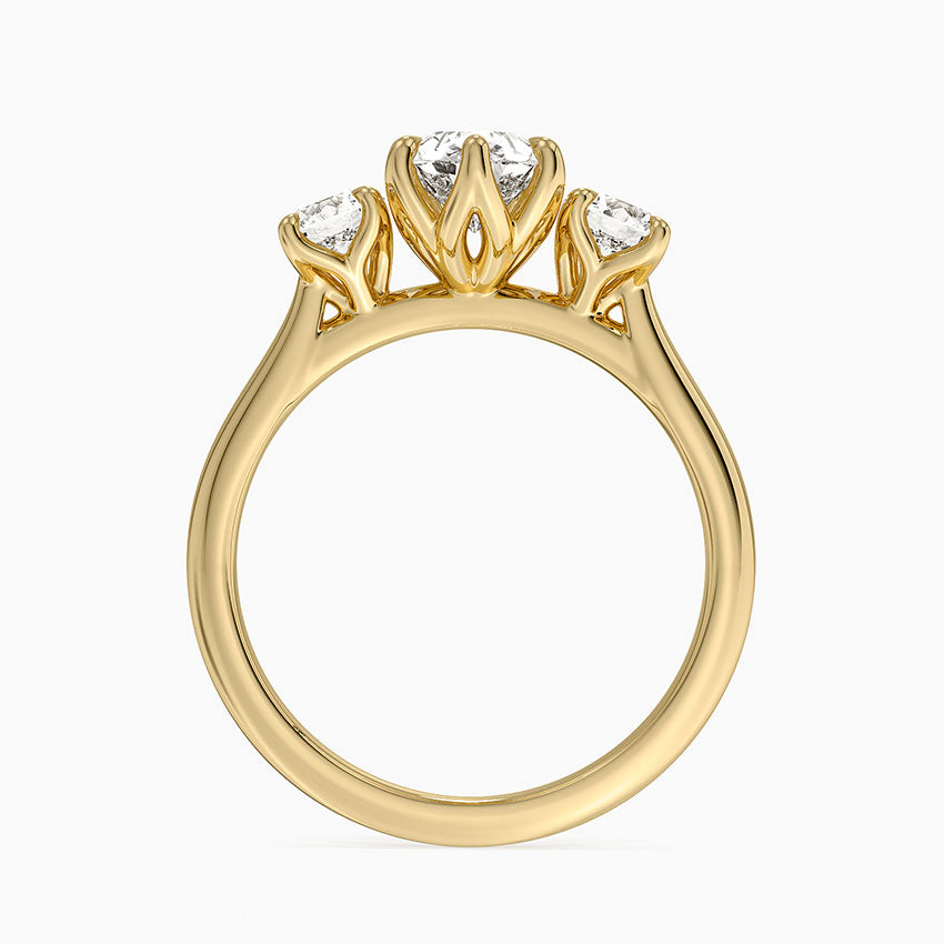 Elodie Perfect Fit Three Stone Diamond Ring (1/2 ct. tw.) Yellow Gold 18k Pear Engagement Ring