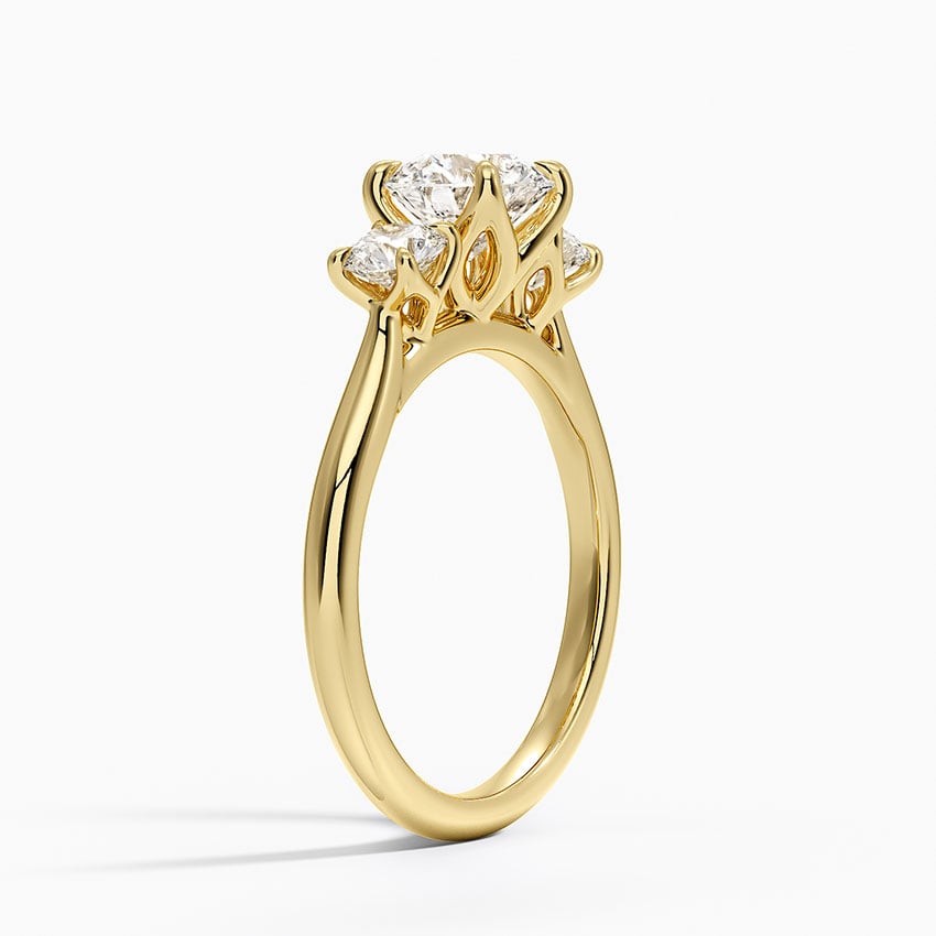 Elodie Perfect Fit Three Stone Diamond Ring (1/2 ct. tw.) Yellow Gold 18k Round Engagement Ring