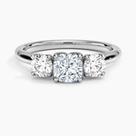 Elodie Perfect Fit Three Stone Diamond Ring (1/2 ct. tw.) Platinum Cushion Engagement Ring