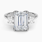 Elodie Perfect Fit Three Stone Diamond Ring (1/2 ct. tw.) Platinum Emerald Engagement Ring