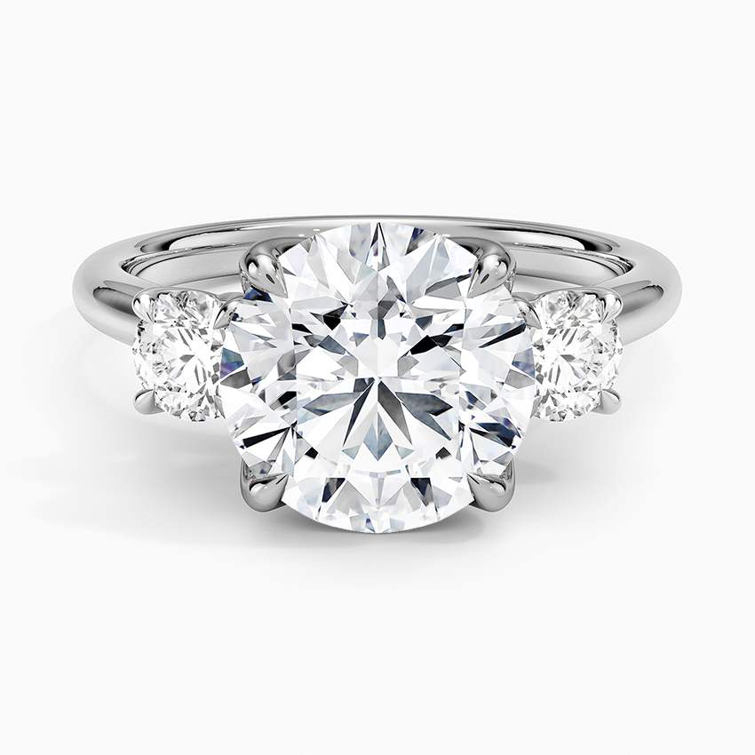 Elodie Perfect Fit Three Stone Diamond Ring (1/2 ct. tw.) Platinum Round Engagement Ring