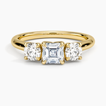 Elodie Perfect Fit Three Stone Diamond Ring (1/2 ct. tw.) Yellow Gold 18k Asscher Engagement Ring