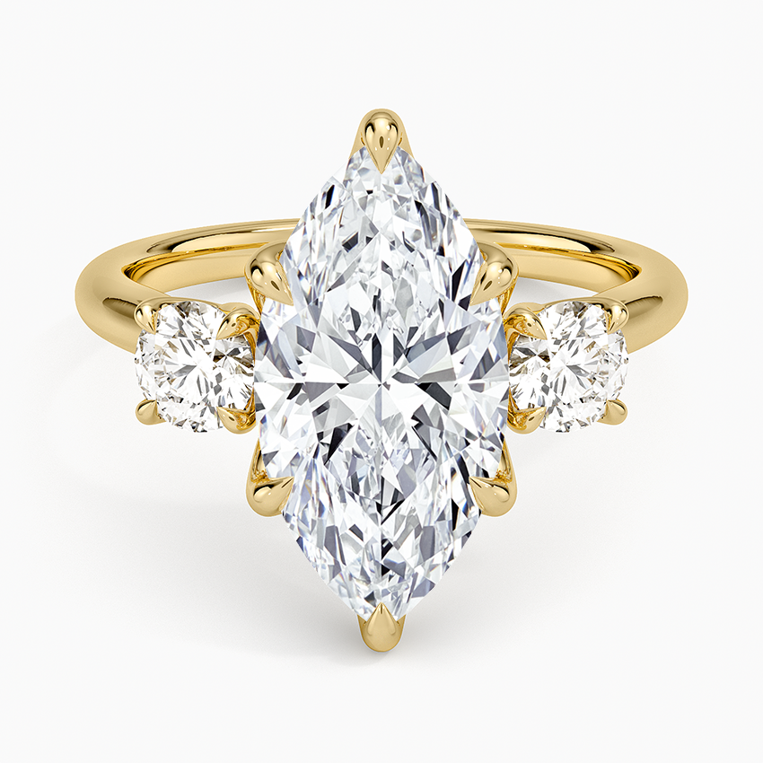 Elodie Perfect Fit Three Stone Diamond Ring (1/2 ct. tw.) Yellow Gold 18k Marquise Engagement Ring