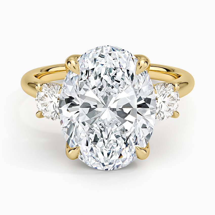 Elodie Perfect Fit Three Stone Diamond Ring (1/2 ct. tw.) Yellow Gold 18k Oval Engagement Ring
