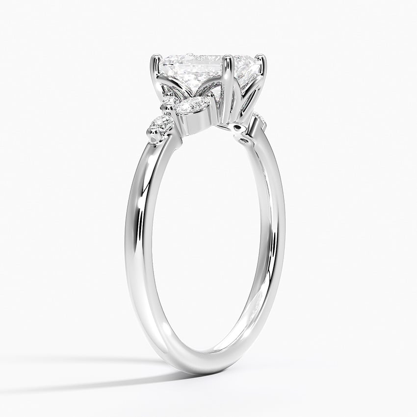 Verbena Diamond Ring Platinum Emerald Engagement Ring