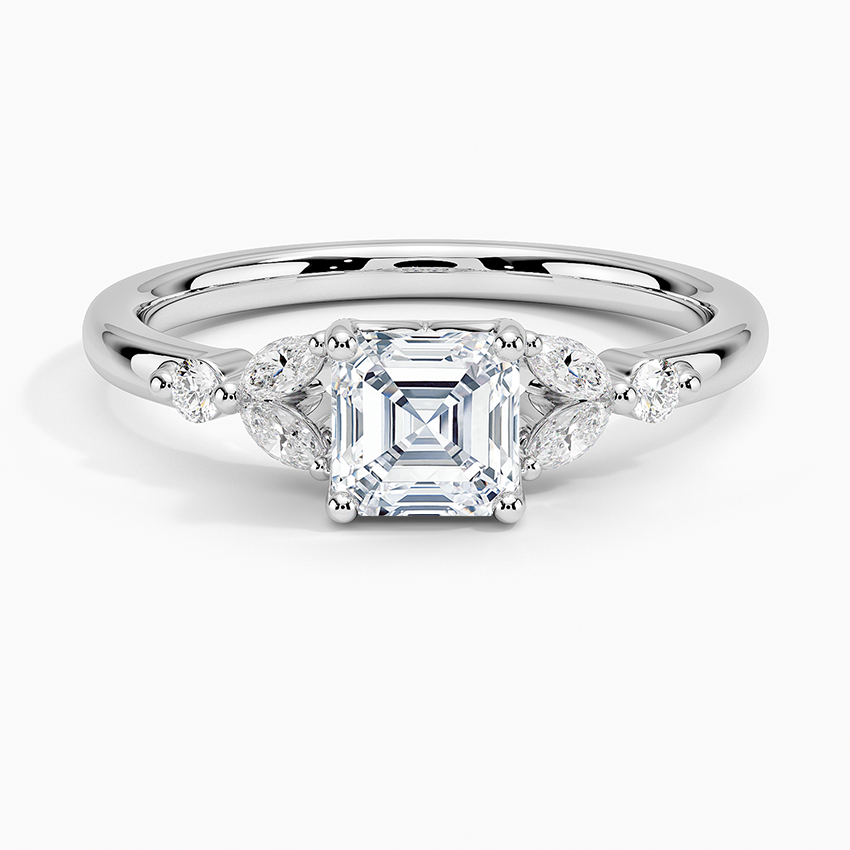 Verbena Diamond Ring Platinum Asscher Engagement Ring