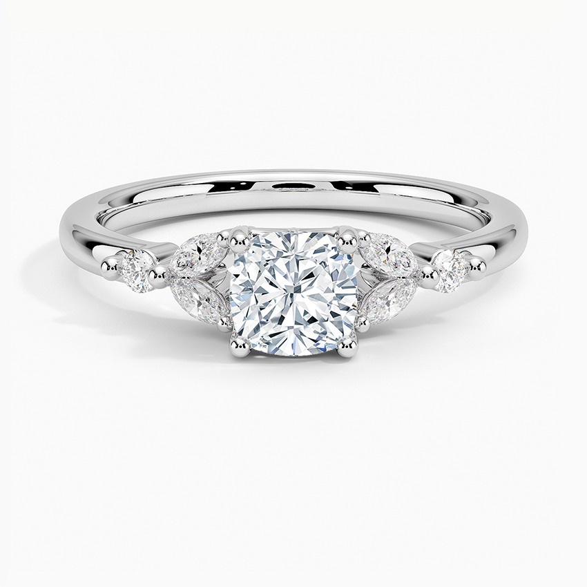 Verbena Diamond Ring Platinum Cushion Engagement Ring