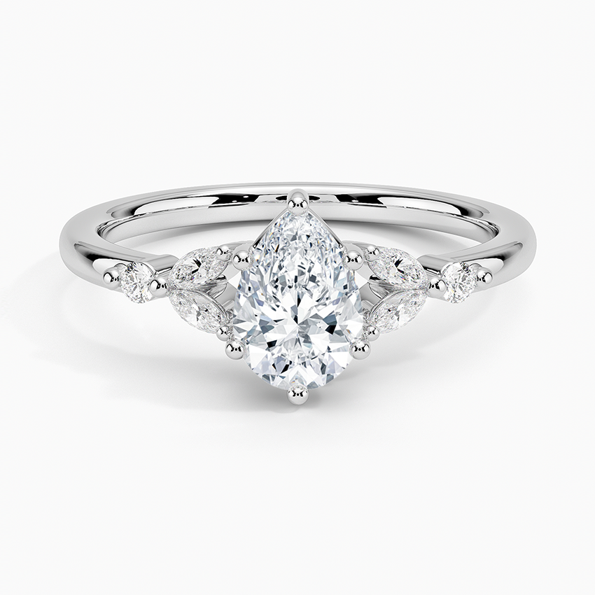Verbena Diamond Ring Platinum Pear Engagement Ring