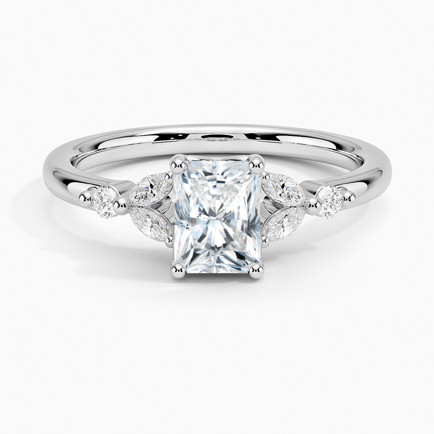 Verbena Diamond Ring Platinum Radiant Engagement Ring