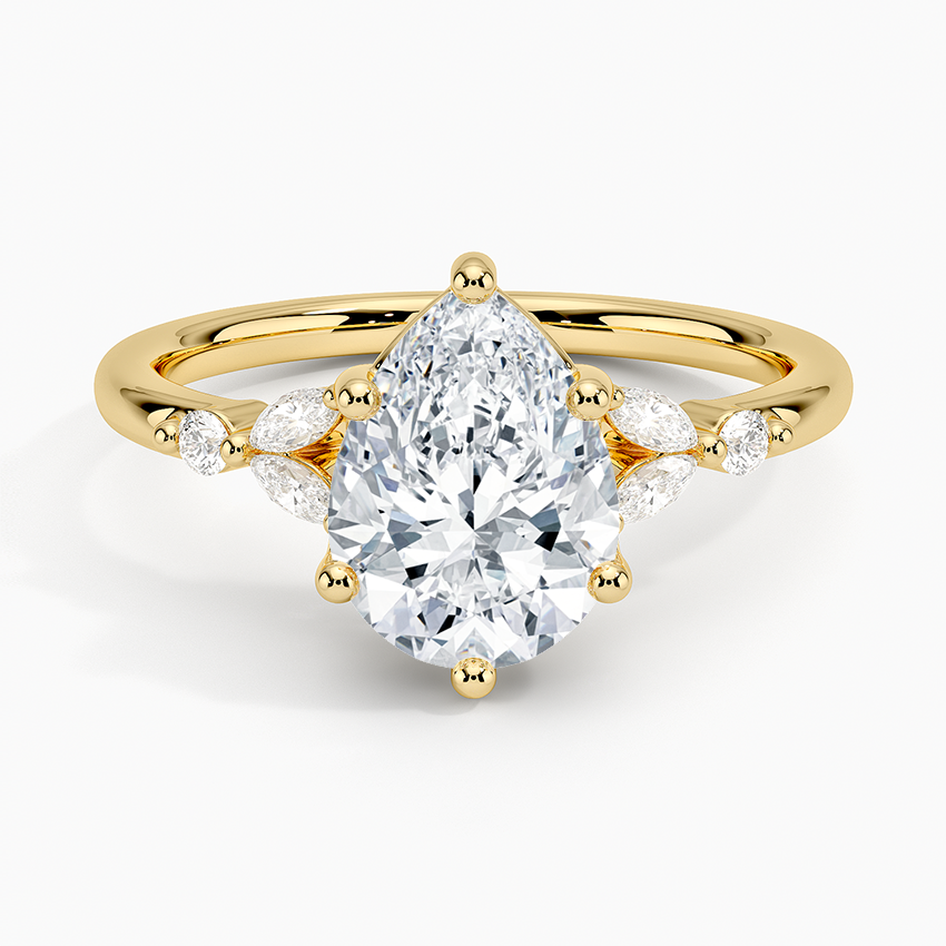 Verbena Diamond Ring Yellow Gold 18k Pear Engagement Ring