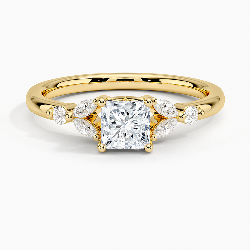 Verbena Diamond Ring Yellow Gold 18k Princess Engagement Ring