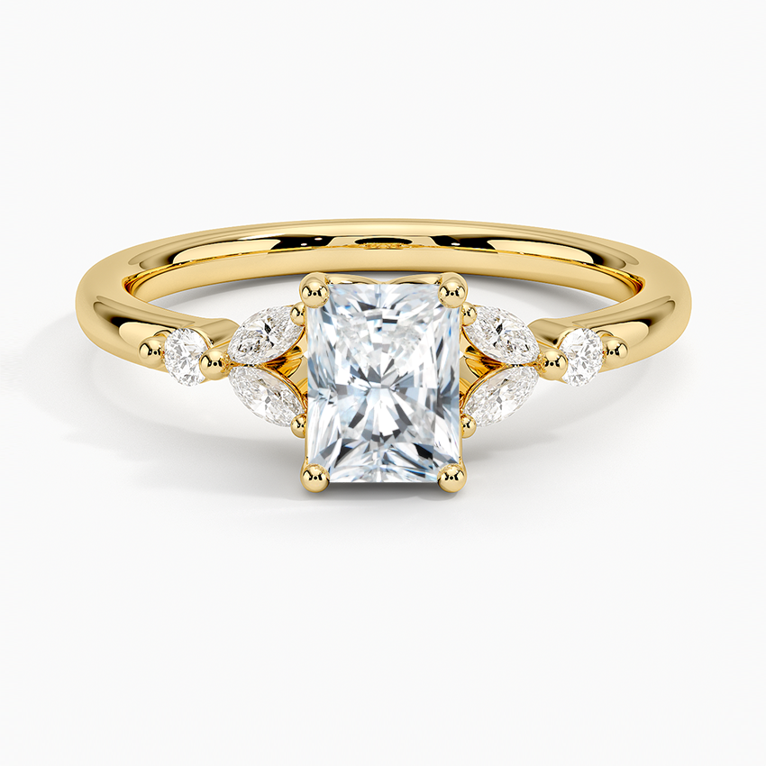 Verbena Diamond Ring Yellow Gold 18k Radiant Engagement Ring