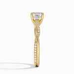 Petite Twisted Vine Diamond Ring (1/8 ct. tw.) Yellow Gold 18k Asscher Engagement Ring
